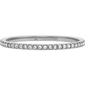 Fossil Women's All Stacked Up Stainless Steel Band Ring, Color: Silver (Model: JF04687040)
