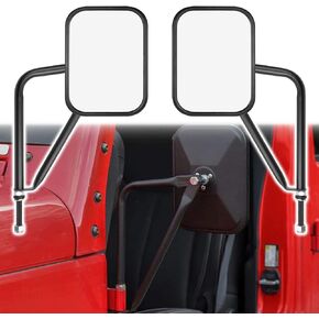 Door-off Mirrors for Jeep Wrangler - Door Hinge Mirrors Adjustable Quicker Install Doorless Side Mirrors for Safe Door Off Driving，Compatible with Jeep Wrangler CJ YJ TJ JK JL JT - Pair