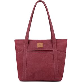 ArcEnCiel Canvas Multi-pocket Womens Shoulder Handbag With Zipper,For Large Capacity Purse Bags Handbag