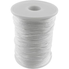 1PC 2mm Braided Shade Roller Blinds Cord White Pull String Rope, Blinds Lifting Rope, Braided Lift Shade Cord for Aluminum Blind Shade Repair and DIY Crafts Projects