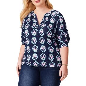 NIC+ZOE Women's Ocean Batik Top