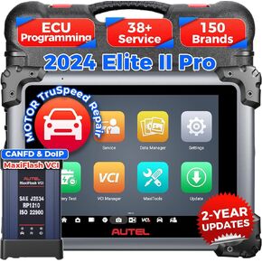 Autel MaxiSys Elite II Pro Scanner: 2024 2-Years Free Update Elite 2 Pro, J2534 Reprogramming Tool as Ultra MS908S Pro II, Motor TruSpeed Repair, 40 Reset Service w/CAN FD & Do IP, 3000+ Active Test