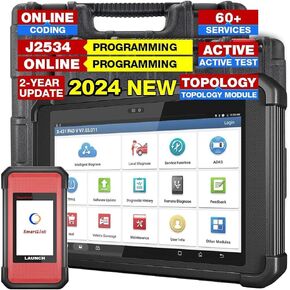 LAUNCH X431 PAD V Elite 2024 Newest J2534 Reprogramming Tool, ECU Programming, Online Coding, Topology Map, Full Diagnostic Tool with CANFD/DOIP, Bi-Directional Control, 60+ Services,HD Truck