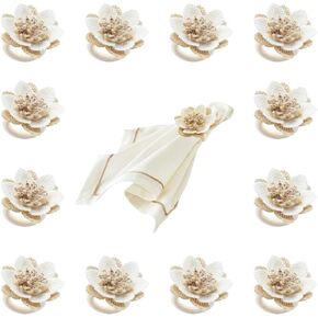 حلقات المناديل مجموعة من 12 بوهو الخيش زهرة المناديل الخشبية الدائري لديكور الطاولة الخريف تحت عنوان حفل زفاف الأسرة جمع مزرعة in Kuwait