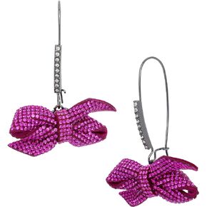 Betsey Johnson Womens Pavé Bow Earrings