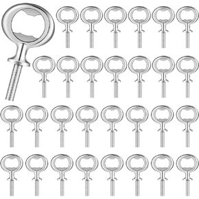 Metal Bottle Opener Kit Blank Bottle Opener Stainless Steel Bottle Opener Inserts Hardware for Valentine's Day Wedding Wine Party DIY Project Craft Wood Turning (Silver,7 Pieces)