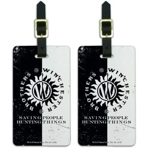 Supernatural Brother Luggage ID Tags Suitcase Carry-On Cards - Set of 2