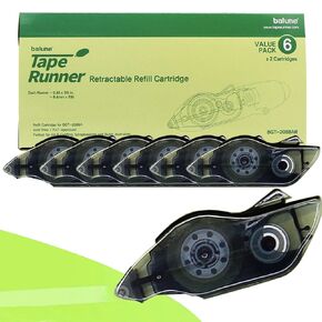 TAPE RUNNER Retractable Refill Cartridge - 12 Packs - Scrapbook Supplies - Scrapbooking Supply, Retractable 0.33 x 315 Inch Cartridges