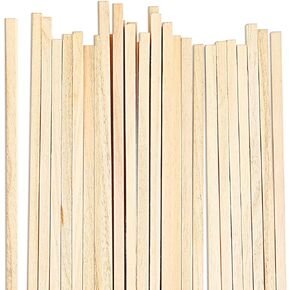 30PCS Square Dowels, Wooden Dowels for Crafts Wood Square Dowel Rods, Unfinished Wood Craft Sticks Small Wooden Strips for Art Craft DIY Project Models, Home Decor Woodworking, 1/4" x 12"
