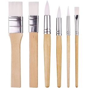 Paint Brushes Set, 6PCS Wooden Handles Paint Brushes for Oil Paint, Acrylic Painting, Watercolor Painting, Miniature Painting Kids Adults Drawing Arts Crafts Supplies