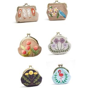 EXCEART 1 Set Embroidery Purse Material Kit Coin Purse for Women Kisslock Embroidery Diy Bags Purse Coin Purses Embroidery Kit for Beginners European Style Crafting Supplies Miss