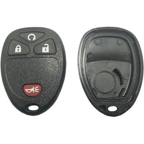 Replacement Key Fob Case Shell for GM GMC Chevrolet Chevy Buick 4 Buttons Keyless Entry Remote Car Key Casing with Button Pad (Black)