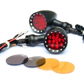 12V Motorcycle Turn Signals LED - Amber Blink Indicator for Motorbike Harley Turn Signal Compatible with Harley Davidson, Yamaha, Honda Grom, Shadow, Suzuki, Scooter, Dirt Bike