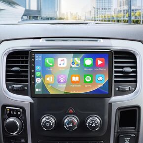 Car Stereo Radio 9 Inch for Dodge Ram 1500 2500 3500 2013-2018 with Carplay Android Auto Android 12.0 WiFi GPS Navigation Support DSP Mirroring AirPlay Rear AHD 720P Camera SWC