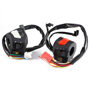 Motorcycle Handlebar Control Switch 7/8" Left & Right Side Handlebar Horn Turn Signal Light Control Headlight On/Off Engine Stop Electric Start Switch 1 Pair