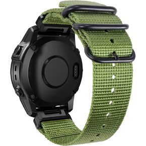 for Garmin Fenix 5X Plus/5X, Fenix 6X Pro/6X, Fenix 7X, Fenix 3 HR/3, 26mm Quick Easy Fit Nylon Strap Portable Breathable Replacement Watch Band