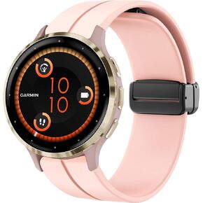 Compatible Garmin Venu 3S Bands, 18mm Quick Release Soft Silicone Magnetic Buckle Sport Wristband Replacement Straps Compatible for Garmin Venu 3S 41mm / Venu 2S / Forerunner 265S / Forerunner 255S / 255S Music / Rey / Vivomove 3S / Captain Marvel Smartwa