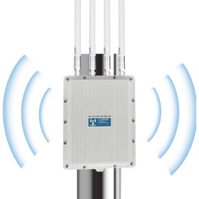 KuWFi AX3000 خارجي واي فاي 6 موسع طويل المدى، جسر نقطة وصول لاسلكي خارجي مزدوج النطاق مع 4 هوائيات عالية الكسب، يعمل بو، منفذ جيجابت، يدعم MU MIMO، تجوال سلس، وصول سحابي in Kuwait