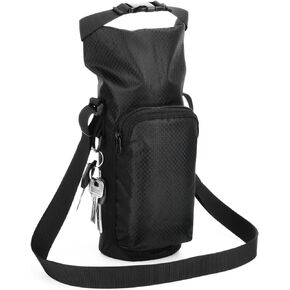 Xxerciz Water Bottle Carrier with Phone Holder for Owala FreeSip 24oz, 32oz and 40oz Water Bottle, Universal Bottle Holder with Adjustable Shoulder Strap for Walking, Camping, Hiking, Fishing