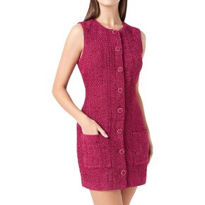 endless rose Women's Sleeveless Tweed Mini Dress