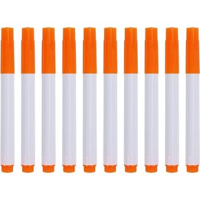 GREUS 10 Pack Liquid Chalk Markers Pens for Chalkboard, Wet Dry Erase Markers Fine Tip Rewritable Blackboard Pen Dust-free Handwriting Pen Office Classroom Black Orange