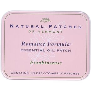 Natural Patches of Vermont Romance Formula Essential Oil Body Patches, Frankincense, 10-Count Tin