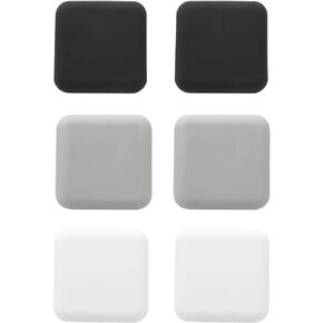 6Pcs 3 Colors Door Stoppers Wall Protector Round Self Adhesive Door Knobs Wall Protectors for Home, Office, School (50mm Dia,White,Grey,Black)