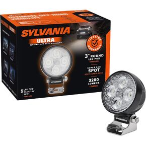 SYLVANIA - LED 3 Inch Round LED Light Pod - Lifetime Limited Warranty - Spot Light 3200 Raw Lumens, Off Road Driving Work Light, Truck, Car, Boat, ATV, UTV, SUV, 4x4 (1 PC)