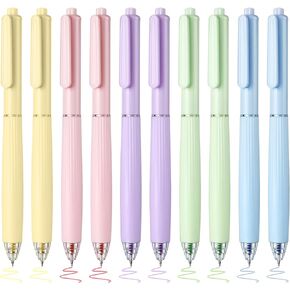 BAYTORY 10Pcs Colored Gel Pens, Bible Pens No Bleed Through, Quick Dry Pastel Ink Assorted Pen, Retractable Fine Point 0.5mm Pen, Smooth Writing for School Supplies Journaling Marking (Morandi)