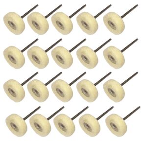 Mounted Wool Felt Polishing Buff Wheel with Mandrel for Rotary Tools 2.35mm Shank Pack of 20