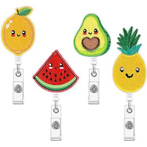 4 Pcs Badge Reel Cute Felt Badge Reel Holder for Nurse Retractable Badge Holders Badge Reel Acrylic Badge Reel Flamingo Name Id Funny Cute Nursing Badge Reel Cartoon for School Nurse Doctor Teacher