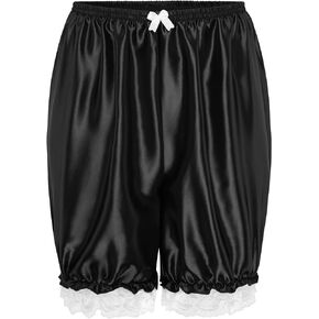 Satini Frilly Lace Sissy Ruffled Victorian Lolita Bloomer Shorts Silky Satin Pumpkin Pantaloon Pettipants