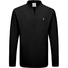 Little Donkey Andy Men's Lightweight Quarter Zip Pullover,UPF 50+ Long Sleeve Athletic Shirts for Outdoor Running Golf