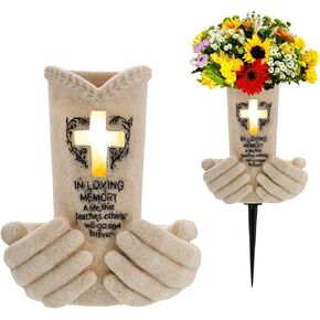 Cemetery Vases for Grave Decorations for Cemetery with Spikes Grave Markers for Cemetery Humans Cemetery Flowers Grave Flower Holder Graveyard Decorations for Cemetery