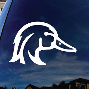 Wood Duck Car Window Vinyl Decal Sticker 5" Wide (White)