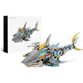 Microworld 3D Metal Puzzle,The Marsh Gavial Mechanical Crocodile Animal Model Building Kit, DIY Brain Teaser Challenge Metal Kits Art Craft Gifts Toy for Adults Men Teens