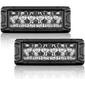 LED Light Bar 8 Inch Double Row 120W 12000LM Spot Flood Combo LED Off Road Lights Xenon White IP68 Waterproof Driving Light for Trucks, 2Pcs