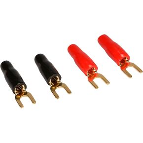 Parts Express Gold Spade Lug Crimp Terminal 14-12 AWG #8 2 Pair