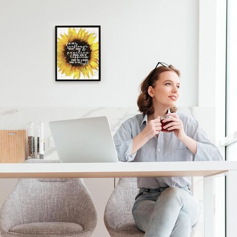 Be Like A Sunflower - Inspirational Wall Art, Great Floral Typographic Picture Print, Motivational Wall Art for Office Desk Décor, Living Room Décor, Positive Quotes Wall Art, Unframed – 8x10 in Saudi Arabia