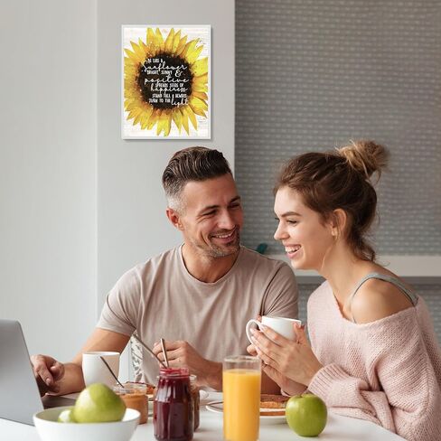 Be Like A Sunflower - Inspirational Wall Art, Great Floral Typographic Picture Print, Motivational Wall Art for Office Desk Décor, Living Room Décor, Positive Quotes Wall Art, Unframed – 8x10 in Saudi Arabia