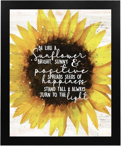 Be Like A Sunflower - Inspirational Wall Art, Great Floral Typographic Picture Print, Motivational Wall Art for Office Desk Décor, Living Room Décor, Positive Quotes Wall Art, Unframed – 8x10 in Saudi Arabia