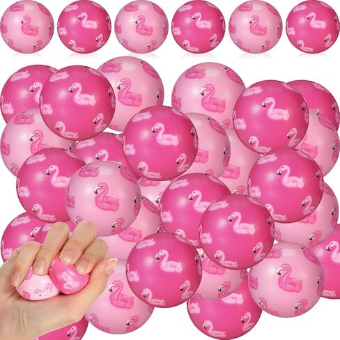 Liliful Flamingo Stress Ball Summer Hawaii Stress Toys Flamingo Ball Pink Balls Sensory Stress Relief Toys Hawaii Party Favors Bag Filler Stocking Stuffers Gift Boys Girls(60 Pcs, Flamingo) in Saudi Arabia