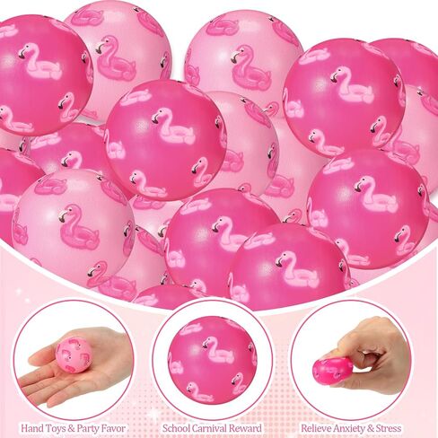 Liliful Flamingo Stress Ball Summer Hawaii Stress Toys Flamingo Ball Pink Balls Sensory Stress Relief Toys Hawaii Party Favors Bag Filler Stocking Stuffers Gift Boys Girls(60 Pcs, Flamingo) in Saudi Arabia
