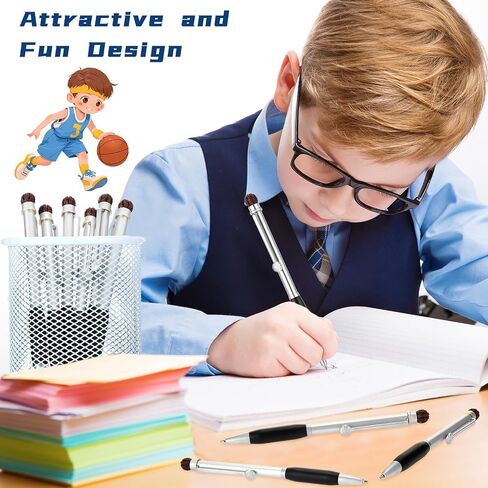 6 Pcs Soccer Ball Point Pen Metal Ballpoint Pen Black Ink Retractable Sports Pens Medium Point 0.5 mm Soft Grip Novelty Writing Party Favors for Kids School Office Party Supplies in Saudi Arabia