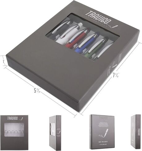 Travigo 6-Set 3-in-1 Capacitive Stylus LED Light Ballpoint Metal Pen Set | Writes in the Dark | Black White Red Green Blue in Saudi Arabia