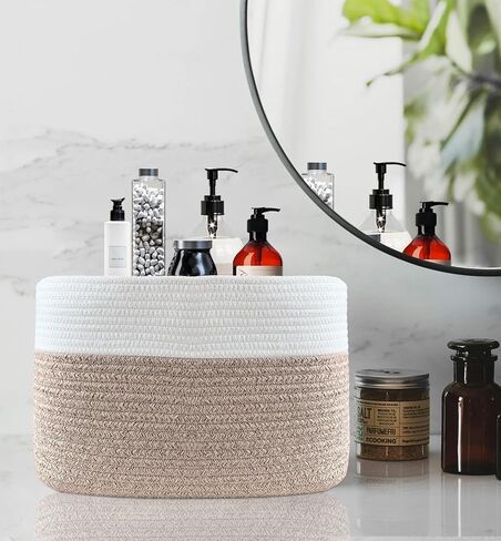 Set of 3 Woven Baskets for Storage | Cotton Rope Basket for Decor | Shoe Organizing Baskets & Storage | Decorative Storage Baskets & Bins (3-Toned Gray) in Saudi Arabia