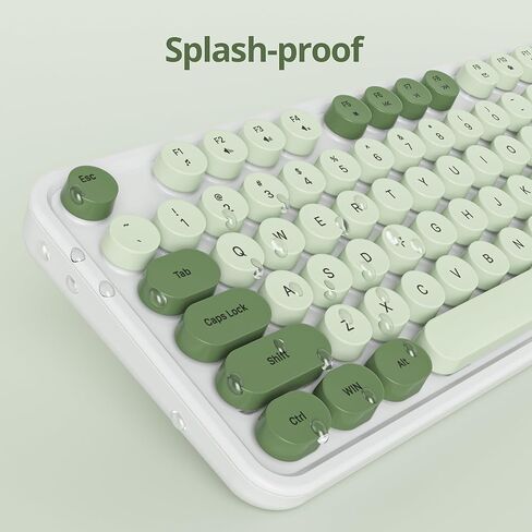 لوحة مفاتيح الآلة الكاتبة السلكية بالحجم الكامل، لوحة مفاتيح ماتشا باللون الأخضر، لوحة مفاتيح كمبيوتر قديمة مع أغطية مفاتيح مستديرة لأجهزة الكمبيوتر المحمول التي تعمل بنظام Windows (ماتشا) in Kuwait