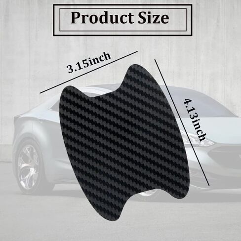 واقي مقبض باب السيارة، واقي كأس باب السيارة من ألياف الكربون المضادة للخدوش، طبقة واقية لمقبض الباب التلقائي (أسود، 4 قطع) in Kuwait