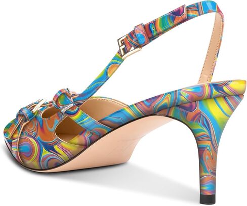 Castamere Womens Mid Kitten Heel Pointed Toe Sandals Pumps Slingback Buckle Prom Dress Patent Leather Summer 2.6 Inches Heels in Saudi Arabia