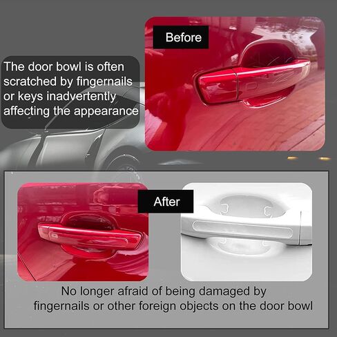 Carbon Fiber Car Door Handle Protector Films (4PC, Black, Universal Fit) in Saudi Arabia